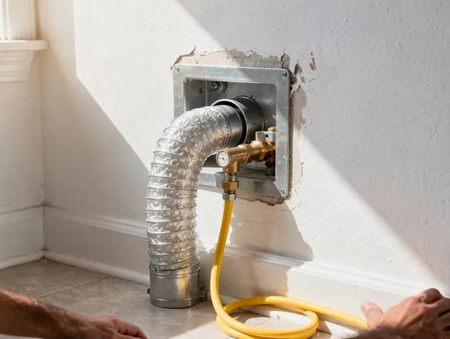 Bristol Dryer Vent Cleaning certified technician performing specialized gas dryer vent cleaning in Bristol